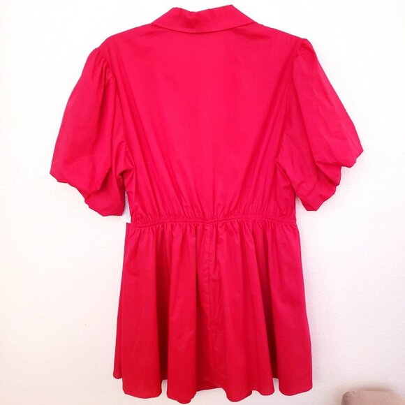 And Now This Pink 100% Cotton Flirty Dress with Puff Sleeves Size 2X NWT - Picture 4 of 10